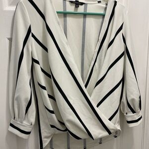 Banana Republic Black and White Striped Blouse